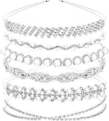 Bandeau en strass en cristal pour mariage, bandeau en strass avec fausses perles