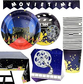 Ensemble de fournitures de fête sur le thème de la soirée cinéma/tapis rouge