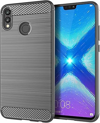 Coque pour huawei honor 8x, motif de texture en fibre de carbone brossée