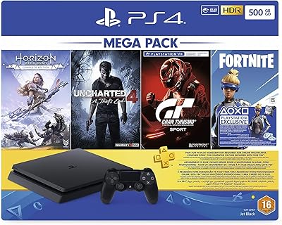 Console de jeux vidéo numérique sony playstation 4 500 go (noire), abonnement 3