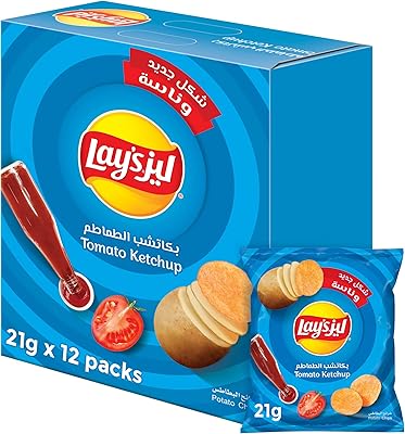 Croustilles aromatisées au ketchup et aux tomates lay's, 12 paquets, 21 g