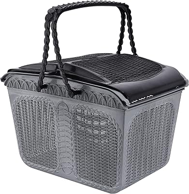 Royalford rf11348 grand panier de pique-nique polyvalent en plastique avec poignées et couvercle