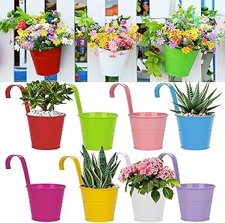 Tomface lot de 8 pots de fleurs suspendus en fer pot de fleur