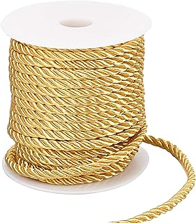 Ph pandahall corde tressée décorative de 5 mm, ficelle en polyester à 3