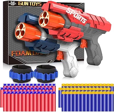 B&k toy blaster, pistolet à fléchettes en mousse, canon rotatif avec 3 fléchettes