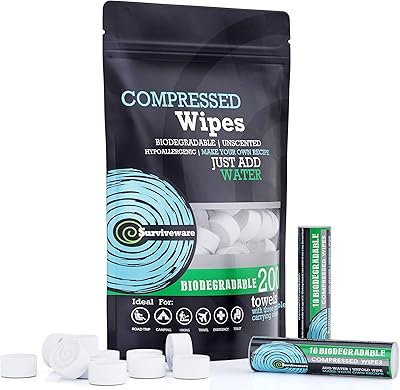 Lingettes humides compressées survaeware mini serviettes disques de papier de salle