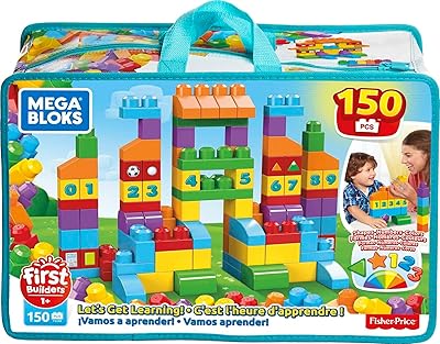 Grands blocs de construction mega bloks à l'intérieur du sac d'apprentissage let's jet