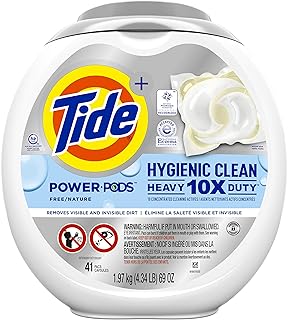 Détergent à lessive liquide tide hygenic clean powerpods 10x, blanc, non parfumé, 41