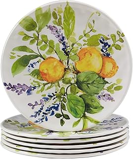 Assiettes à salade/dessert de 9 pouces en mélamine certifiée internationale zeste de citron