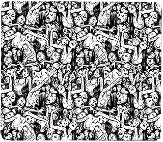 Tapis de souris antidérapant ganji ito tomie uzumaki avec bord cousu 7,1 x
