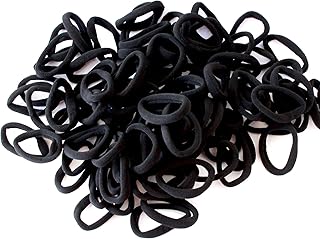 100 élastiques à cheveux noirs de haute qualité pour femmes, hommes et filles