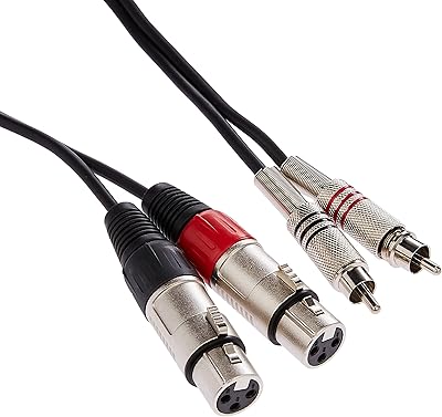 Câble pile 25018317 3 mètres série s double rca mâle vers