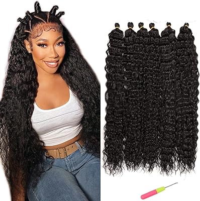 Cheveux au crochet ondulés doux de 30 pouces, 6 paquets de cheveux ondulés