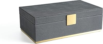 Organisateur de placard en simili cuir galuchat taupe organisateur de table de nuit