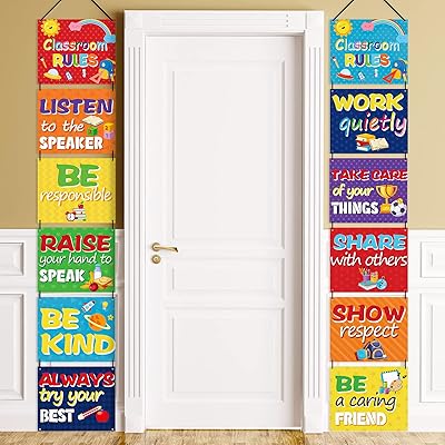 12 affiches de règles de classe positives, décoration de tableau d'affichage