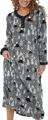 Chemise de nuit en polaire douce et chaude pour femme, caftan long