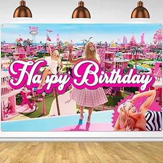 Bannière d'anniversaire pour filles mignonnes bar b bannière de 5 x