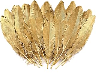 30 pièces plumes d'oie dorées pour l'artisanat naturelles de 6 à 8 pouces