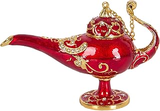 Boîte à bonbons décorative en émail à charnière avec lampe magique qifu aladdin