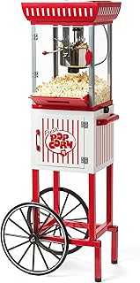 Machine à pop-corn nostalgique chariot professionnel avec chaudière de 25 onces pour préparer