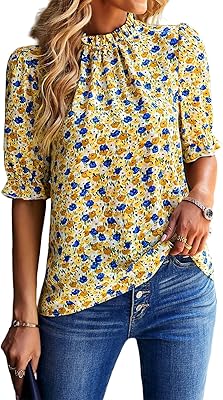T-shirt slim à manches courtes et col rond pour femme avec imprimé