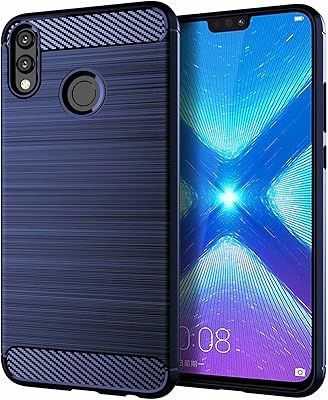 Coque pour huawei honor 8x, motif de texture en fibre de carbone brossée