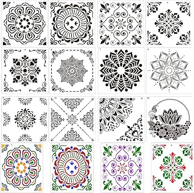 Ensemble de pochoirs revhk mandala 12 pièces (118 x 118 pouces) peinture parfait
