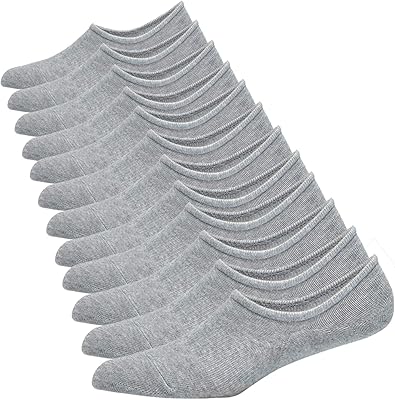 Chaussettes basses invisibles en coton gormat pour hommes avec poignées antidérapantes, 6 paires