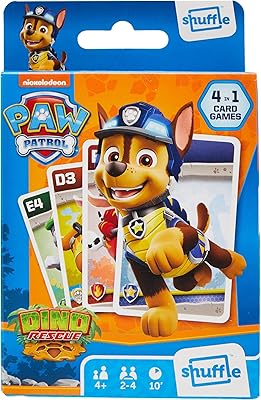 Jeux de cartes pour enfants shuffle paw patrol - clip 4 en 1