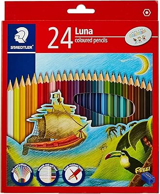 Ensemble de crayons de couleur stedtler 24 couleurs avec taille-crayon gratuit de luna