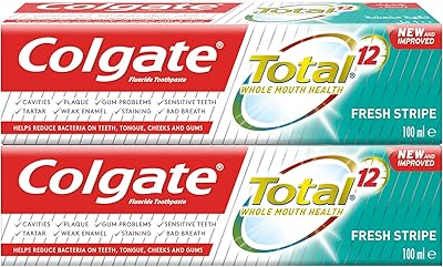 Dentifrice colgate total 12 fresh strip 100 ml (pack de 2)