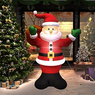 Décoration gonflable de noël avec visage heureux du père 6 pieds