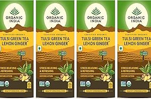 Thé vert indien biologique | tulsi indien biologique, gingembre citronné, 25 sachets de thé (paquet de 2). Votre centre commercial virtuel au Sénégal : Diaytar