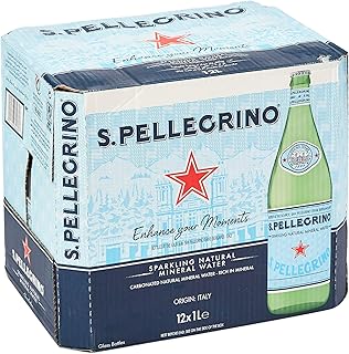 Flacon d'eau pétillante san pellegrino - 12 x 1 litre, (lot de 12)