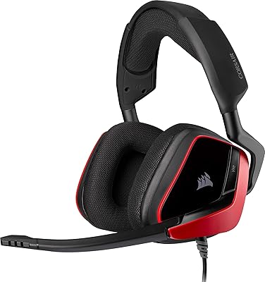 Casque de jeu corsair voice elite 7.1 surround sound premium - rouge