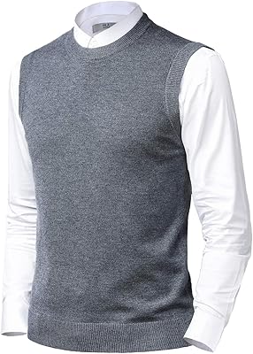 Pull tricoté sans manches à col en v pour hommes, coupe ajustée, gilet