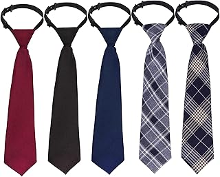 Cravates réglables pour hommes pré-nouées sans nœuds, accessoires de col pour enfants garçons