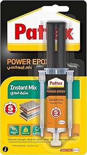 Colle époxy patix power 5 minutes, colle résine époxy avec seringue mélangeuse prête