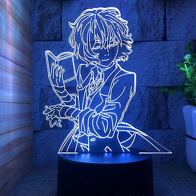Veilleuse 3d anime bingo stray dogs dazai osamu éclairage de bureau