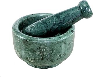 Ensemble mortier et pilon en pierre naturelle clio, broyeur à épices et presse-purée