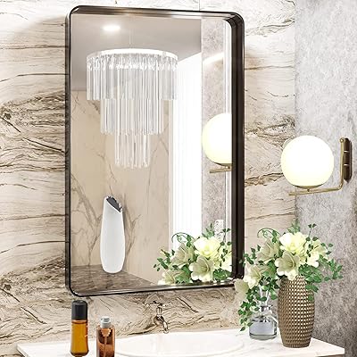 Miroir mural noir format 56 x 76 cm pour la salle de bain