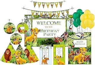 Kit de décorations de fête du roi lion 80 pièces comprenant une bannière