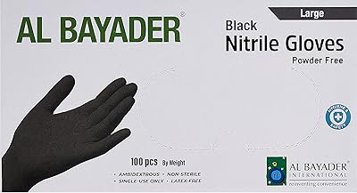 Gants jetables en nitrile sans poudre bayader - noir - taille l