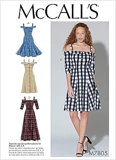 Mccall patterns m7805e5 patron de couture pour femme avec bretelles dénudées pour robes