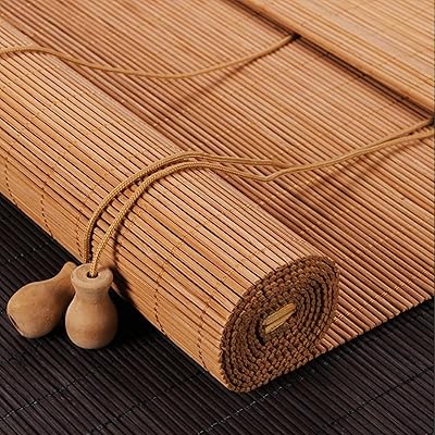 Stores en bambou pour fenêtres stores enrouleurs romains carbonisé imperméables protection uv filtrage