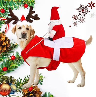 2 pièces costume de noël pour chien d'équitation de père et bandeau
