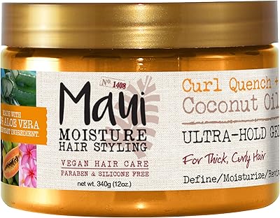 Gel maui moisture curl quench + huile de noix de coco ultra tenue