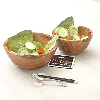 Bol élégant en bois d'acacia wood twist (lot de 2)