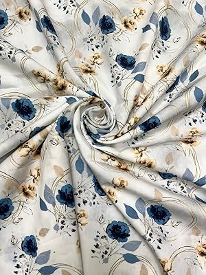 Tissu en coton imprimé floral pour robes, courtepointes et draps, 48 ​​pouces