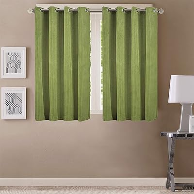 Queensliving rideau élégant en tissu plissé solide, fenêtre de 1,5 m - lot
